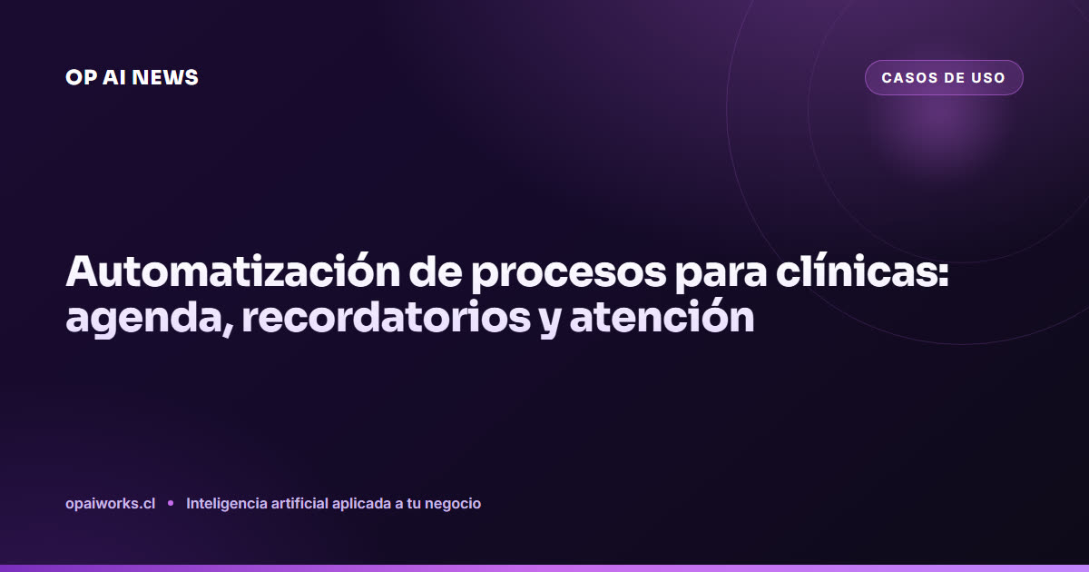 Automatización de procesos para clínicas: agenda, recordatorios y atención