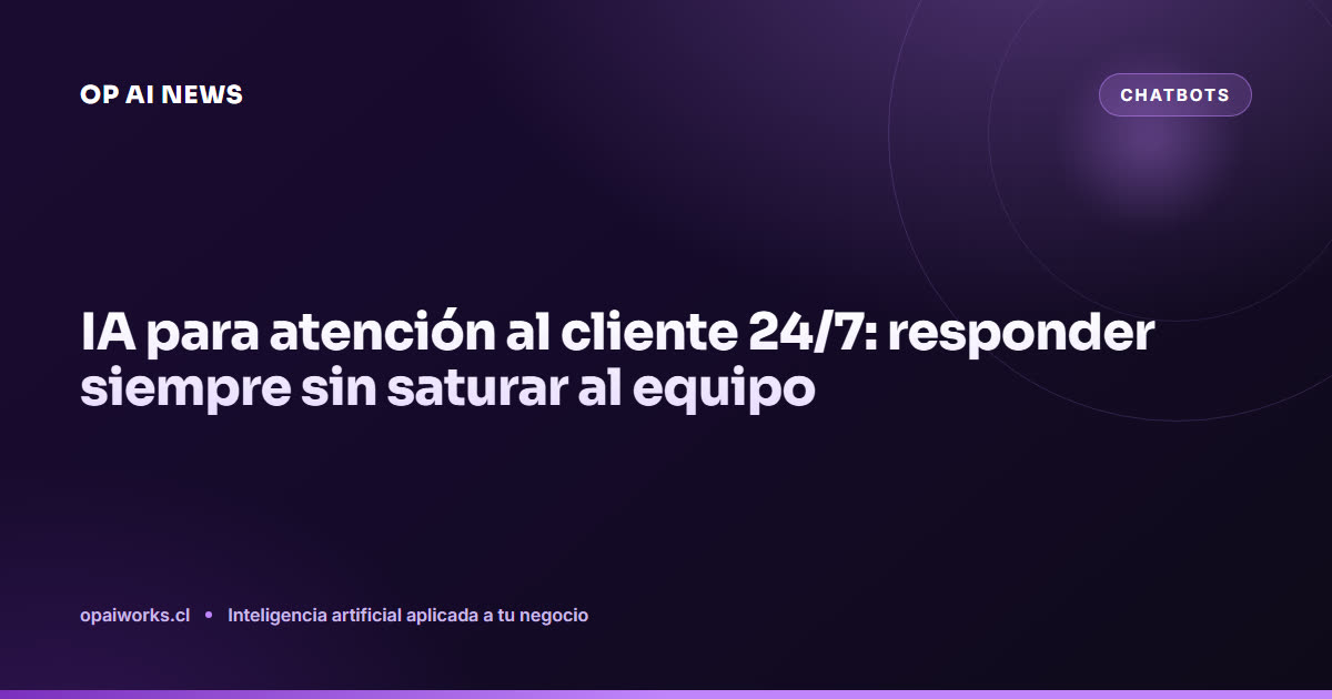 IA para atención al cliente 24/7: responder siempre sin saturar al equipo